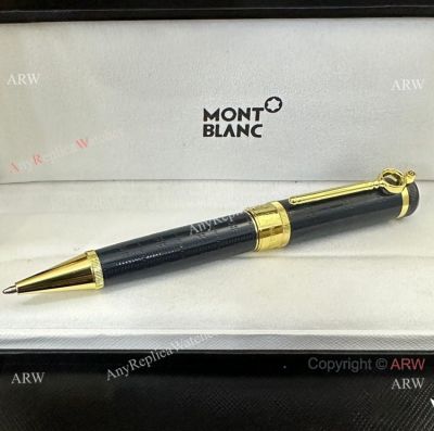 NEW! Replica Mont blanc Writers Edition Sir Arthur Conan Doyle Ballpoint Pen Blue Gold Trim